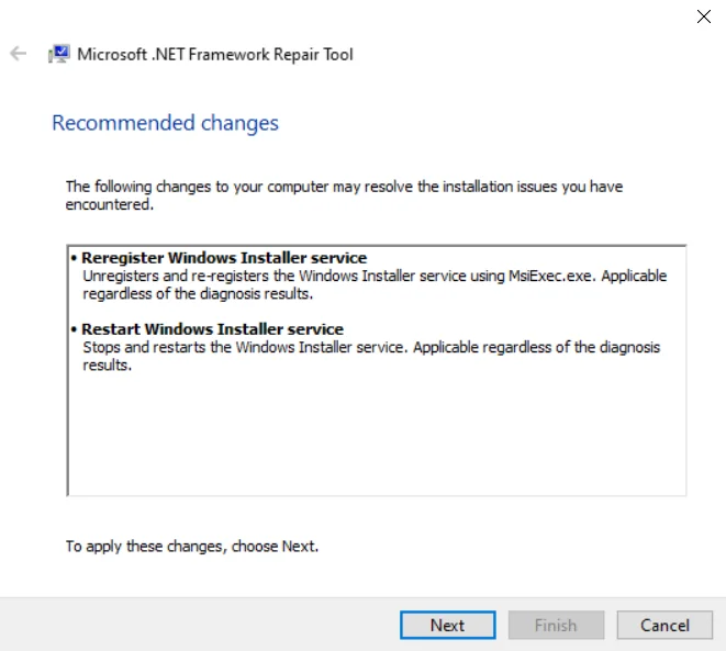 Средство восстановления Microsoft .NET Framework