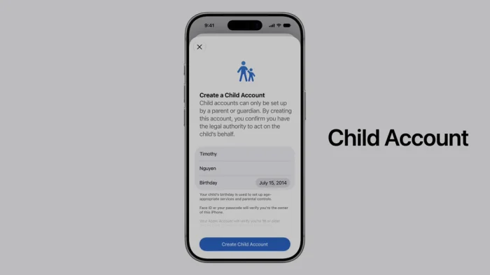 детские аккаунты Apple